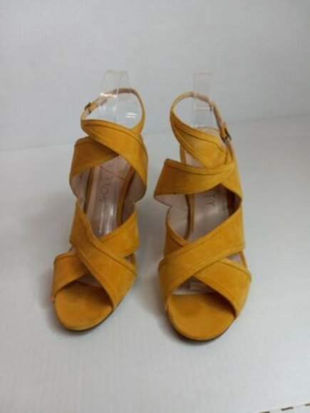 Sole Society Esme Spicy Mustard Suede Stiletto Heel Womens Sz 10 - Picture 2 of 12